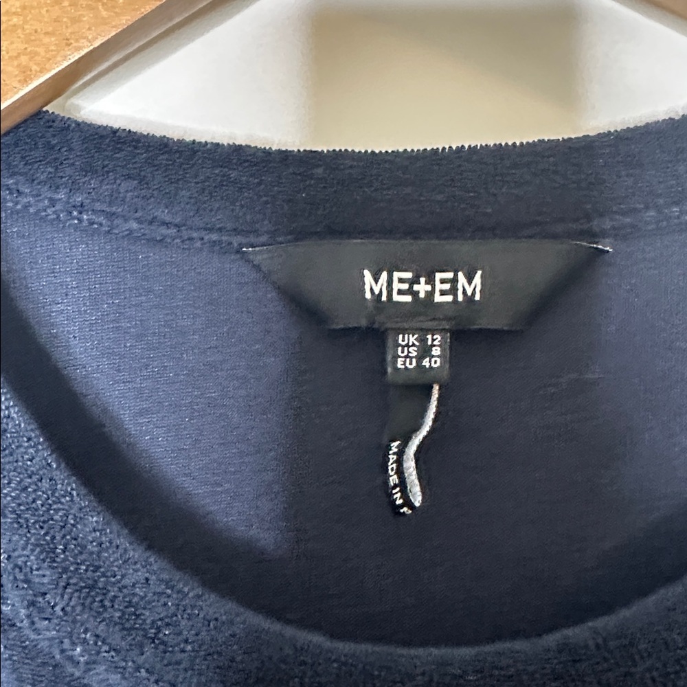 ME+EM NAVY Velvet Crop Top and Wide-Leg Pants Set - Picture 10 of 15